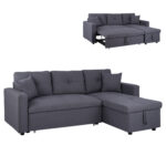 ΚΑΝΑΠΕΣ ΓΩΝΙΑ ΚΡΕΒΑΤΙ WAYNE 224x147x85Υεκ. HM3028.11 ΓΚΡΙ ΥΦΑΣΜΑ