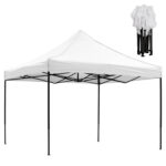 ΚΙΟΣΚΙ/GAZEBO MATTHEW HM6310 ΠΤΥΣΣΟΜΕΝΟ-ΣΚΕΛΕΤΟΣ ΜΕΤΑΛ.ΜΑΥΡΟΣ-ΛΕΥΚΟ ΥΦΑΣΜΑ 3x3x3,10Yμ