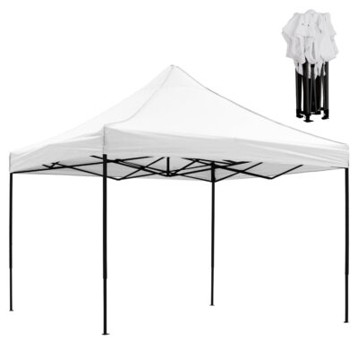 ΚΙΟΣΚΙ/GAZEBO MATTHEW HM6310 ΠΤΥΣΣΟΜΕΝΟ-ΣΚΕΛΕΤΟΣ ΜΕΤΑΛ.ΜΑΥΡΟΣ-ΛΕΥΚΟ ΥΦΑΣΜΑ 3x3x3,10Yμ