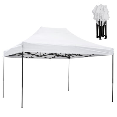 ΚΙΟΣΚΙ/GAZEBO MATTHEW HM6311 ΠΤΥΣΣΟΜΕΝΟ-ΣΚΕΛΕΤΟΣ ΜΕΤΑΛ.ΜΑΥΡΟΣ-ΛΕΥΚΟ ΥΦΑΣΜΑ 3x4,5x3,10Yμ