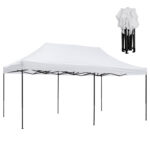 ΚΙΟΣΚΙ/GAZEBO MATTHEW HM6312 ΠΤΥΣΣΟΜΕΝΟ-ΣΚΕΛΕΤΟΣ ΜΕΤΑΛ.ΜΑΥΡΟΣ-ΛΕΥΚΟ ΥΦΑΣΜΑ 3x6x3,10Yμ