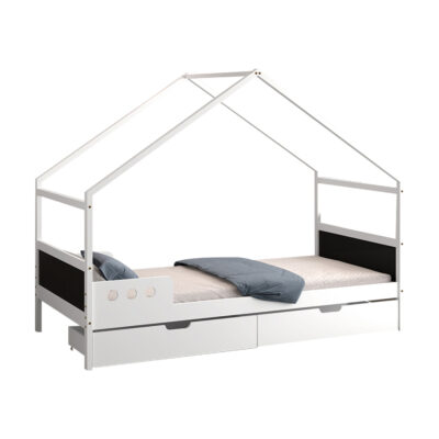 ΚΡΕΒΑΤΙ ΠΑΙΔΙΚΟ ΜΕ ΣΥΡΤΑΡΙΑ HOUSER HM741.01 τ.MONTESSORI ΞΥΛΟ ΠΕΥΚΟ ΛΕΥΚΟ-190x90εκ