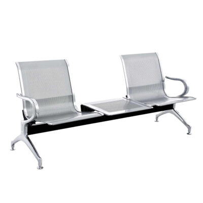 ΠΑΓΚΑΚΙ Τ.ΑΕΡΟΔΡΟΜΙΟΥ 2ΘΕΣΙΟ+ΤΡΑΠΕΖΙ AVIATOR HM18402 ΜΕΤΑΛΛΟ MESH ΓΚΡΙ 171x64x76Υεκ