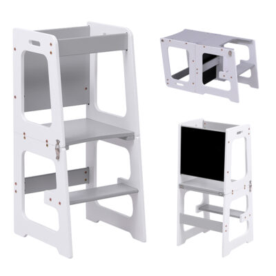 ΠΥΡΓΟΣ ΕΚΜΑΘΗΣΗΣ ΜΕ ΠΙΝΑΚΑ RICKI HM18345.03 ΞΥΛΟ ΠΕΥΚΟΥ ΛΕΥΚΟ/ΓΚΡΙ 37x40x84Υεκ