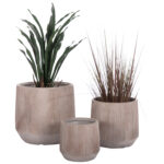 ΣΕΤ 3ΤΜΧ ΓΛΑΣΤΡΕΣ ΣΤΡΟΓΓΥΛΕΣ ΣΕΙΡΑ GARDENER HM4724 FIBERCLAY-ΧΡΩΜΑ CEMENT Φ55x55Υεκ