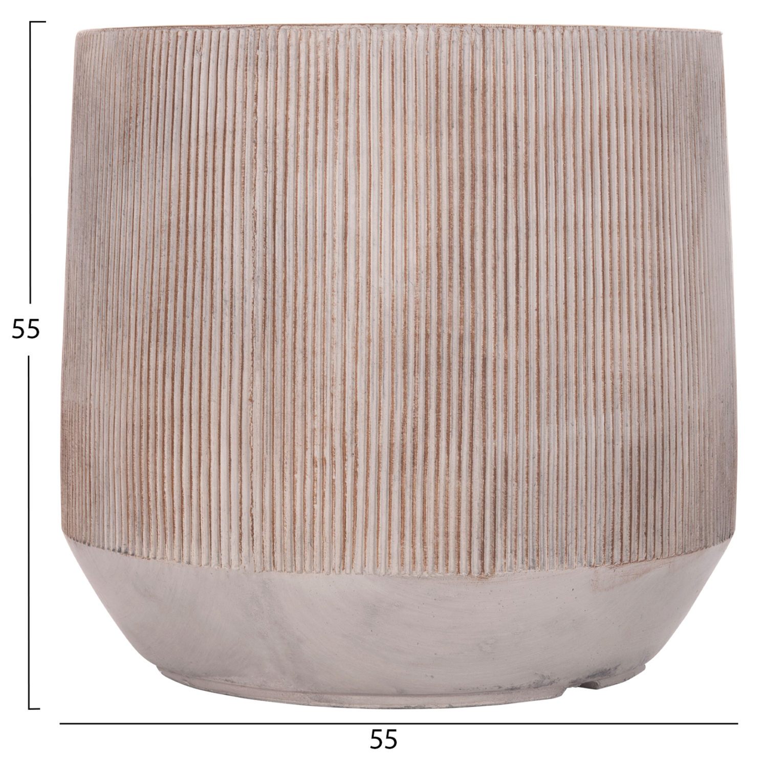 ΣΕΤ 3ΤΜΧ ΓΛΑΣΤΡΕΣ ΣΤΡΟΓΓΥΛΕΣ ΣΕΙΡΑ GARDENER HM4724 FIBERCLAY-ΧΡΩΜΑ CEMENT Φ55x55Υεκ - Image 3