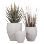 ΣΕΤ 3ΤΜΧ ΓΛΑΣΤΡΕΣ ΣΤΡΟΓΓΥΛΕΣ ΣΕΙΡΑ GARDENER HM4728 FIBERCLAY-ΧΡΩΜΑ CEMENT Φ48x56Υεκ