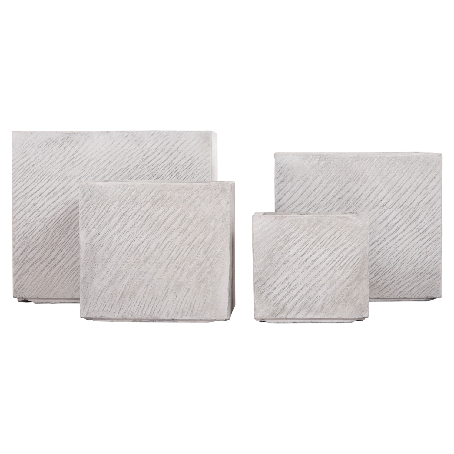 ΣΕΤ 4ΤΜΧ ΓΛΑΣΤΡΕΣ ΤΕΤΡΑΓΩΝΕΣ GARDENER HM4730 FIBERCLAY ΓΚΡΙ CEMENT 37x37x32Υεκ. - Image 2