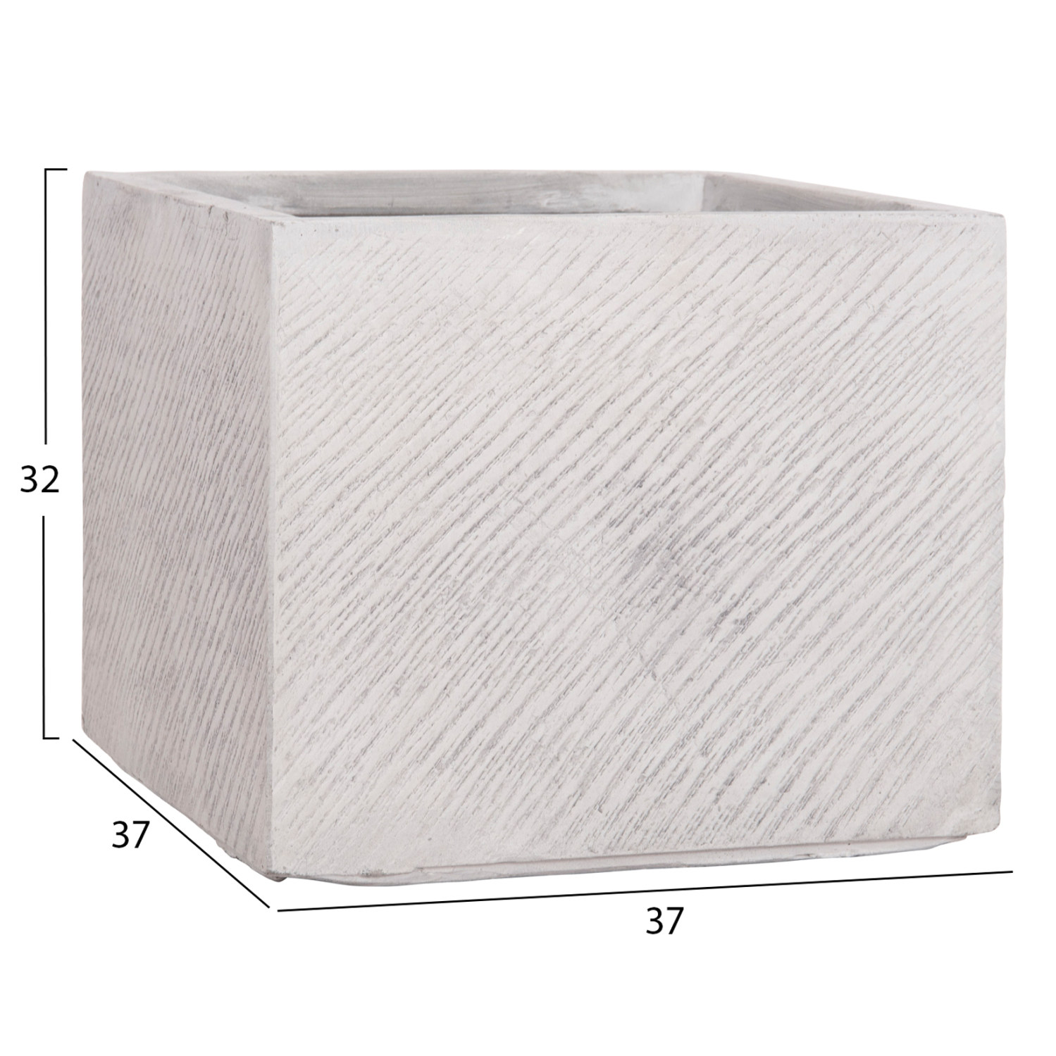 ΣΕΤ 4ΤΜΧ ΓΛΑΣΤΡΕΣ ΤΕΤΡΑΓΩΝΕΣ GARDENER HM4730 FIBERCLAY ΓΚΡΙ CEMENT 37x37x32Υεκ. - Image 3