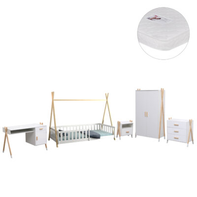 ΣΕΤ ΠΑΙΔΙΚΟΥ ΔΩΜΑΤΙΟΥ 6TMX PASCHAL HM21337 ΞΥΛΟ ΠΕΥΚΟΥ--ΜΕΛΑΜΙΝΗ-ΛΕΥΚΟ