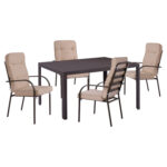 ΣΕΤ ΤΡΑΠΕΖΑΡΙΑΣ 5ΤΜΧ ENDIKA HM21011 ΚΑΡΕΚΛΕΣ ΜΕ ΜΑΞΙΛΑΡΙ & ΤΡΑΠΕΖΙ 150x90εκ ΚΑΦΕ