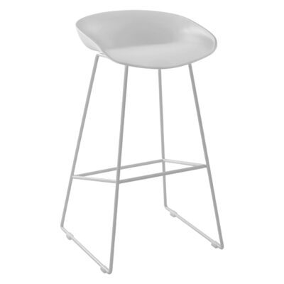 ΣΚΑΜΠΟ ΜΕΤΑΛΛΙΚΟ NAILA HM8450.01 ΜΕ ΚΑΘΙΣΜΑ PP ΛΕΥΚΟ 47x47x83 εκ. 2τμχ