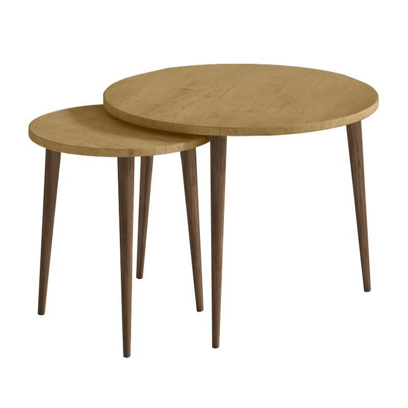 Τραπεζάκι σαλονιού σετ 2 τμχ Nola Megapap χρώμα sapphire oak Ø60x46εκ. - Image 3
