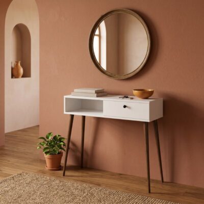 Κονσόλα Napoli Megapap χρώμα λευκό 90x29x88εκ.
