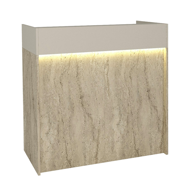 Γραφείο υποδοχής - reception Wilko Megapap με LED χρώμα travertine - sandstone 113,6x42x110εκ. - Image 6