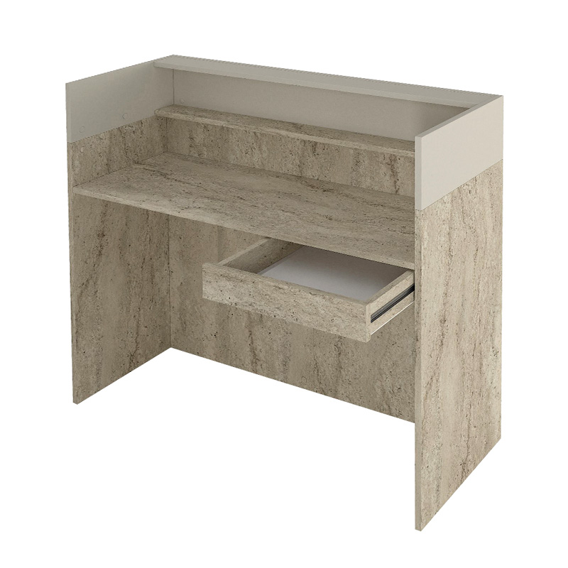 Γραφείο υποδοχής - reception Wilko Megapap με LED χρώμα travertine - sandstone 113,6x42x110εκ. - Image 7