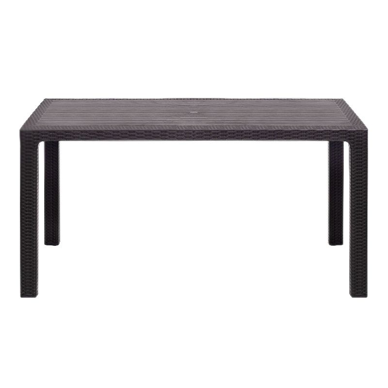 Τραπέζι πολυπροπυλενίου Kalan Megapap χρώμα καφέ 150x90x75εκ. - Image 3
