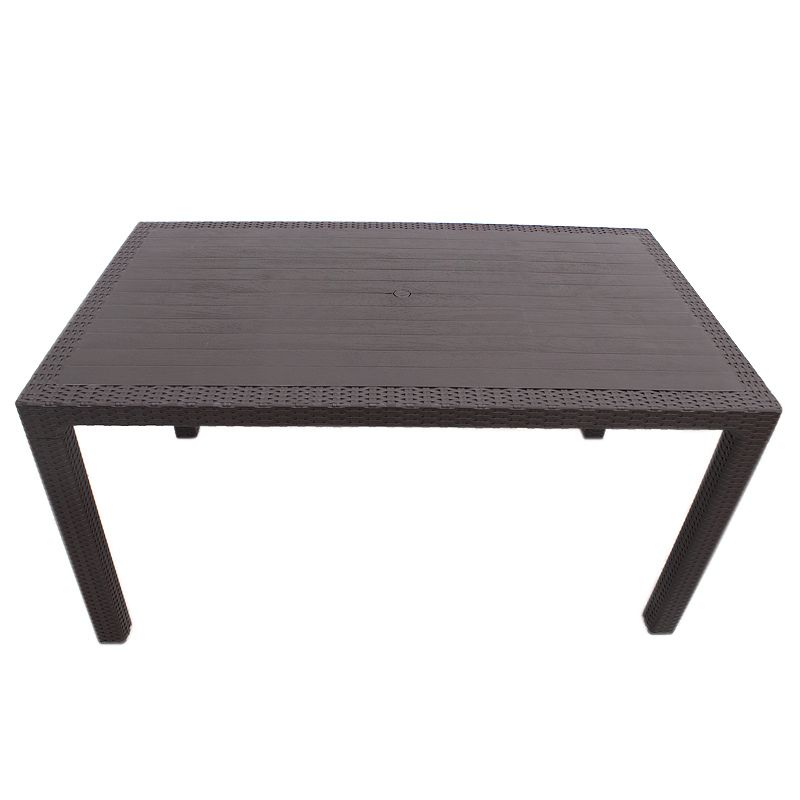 Τραπέζι πολυπροπυλενίου Kalan Megapap χρώμα καφέ 150x90x75εκ. - Image 4