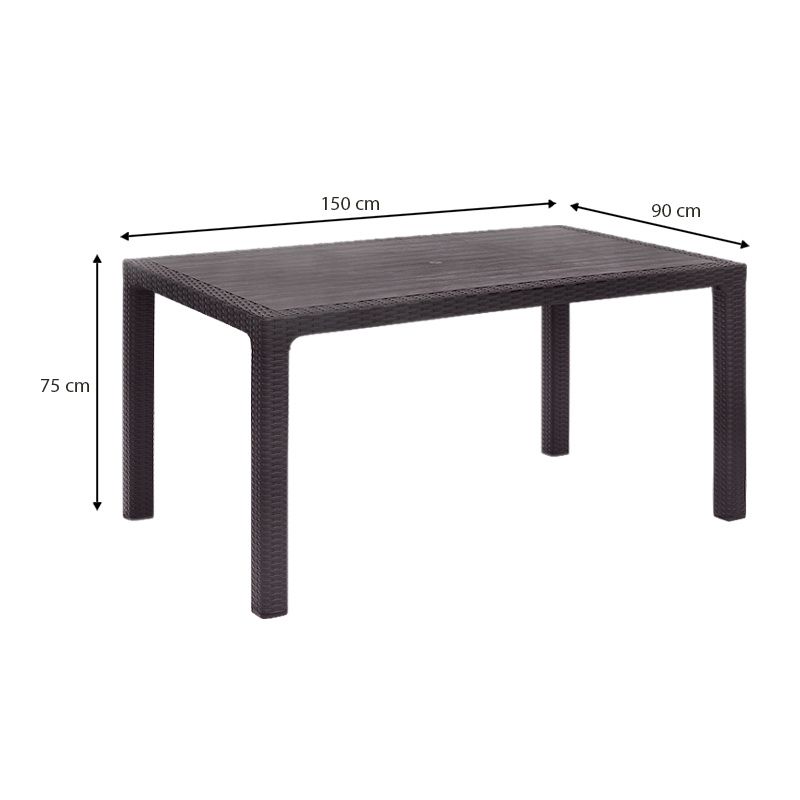 Τραπέζι πολυπροπυλενίου Kalan Megapap χρώμα καφέ 150x90x75εκ. - Image 5