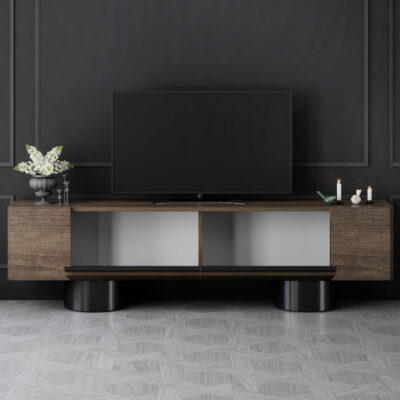 Έπιπλο τηλεόρασης Haven Megapap χρώμα καρυδί 180x30x50εκ.