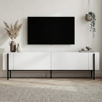 Έπιπλο τηλεόρασης Nexus Megapap χρώμα λευκό 180x30x45,5εκ.