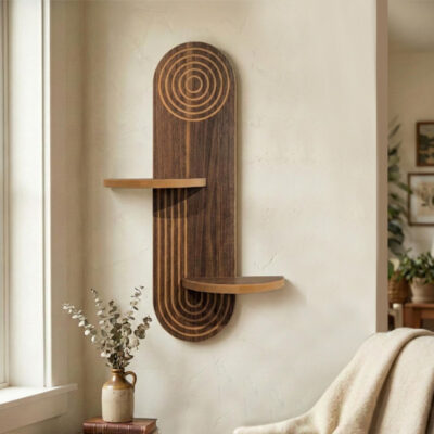 Ραφιέρα τοίχου Artwill Megapap Mdf χρώμα wenge 46x13x70εκ.