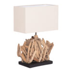 ΕΠΙΤΡΑΠΕΖΙΟ ΟΡΘΟΓΩΝΙΟ ΦΩΤΙΣΤΙΚΟ TWIGGY HM4424 DRIFTWOOD & ΛΕΥΚΟ ΚΑΠΕΛΟ 35.5x15x47Υεκ.