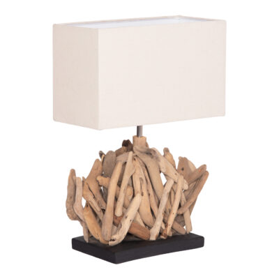 ΕΠΙΤΡΑΠΕΖΙΟ ΟΡΘΟΓΩΝΙΟ ΦΩΤΙΣΤΙΚΟ TWIGGY HM4424 DRIFTWOOD & ΛΕΥΚΟ ΚΑΠΕΛΟ 35.5x15x47Υεκ.