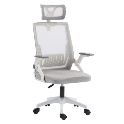 ΚΑΡΕΚΛΑ ΓΡΑΦΕΙΟΥ MATRON HM1226.02 ΛΕΥΚΟ PP--ΑΝΟΙΧΤΟ ΓΚΡΙ MESH 47x47x128Υεκ