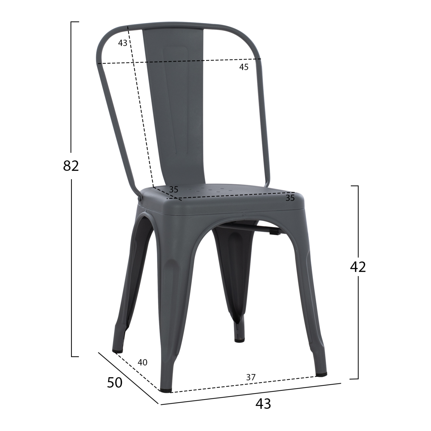 ΚΑΡΕΚΛΑ ΜΕΤΑΛΛΙΚΗ MELITA-PRO HM8641.50 ΓΚΡΙ 44x47x84.5Υεκ. - Image 2