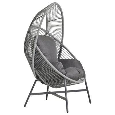 ΠΟΛΥΘΡΟΝΑ-ΦΩΛΙΑ RULER HM6506.01 ΓΚΡΙ ΜΕΤΑΛΛΟ-P.E.RATTAN-ΜΑΞΙΛΑΡΙΑ 90x85x154Υεκ