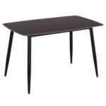ΤΡΑΠΕΖΙ RAVEN HM9854.02 ΚΕΡΑΜΙΚΟ TOP ΜΑΥΡΟ ΜΑΡΜΑΡΟ-ΜΑΥΡΟ ΜΕΤΑΛΛΟ 120x70x73Υεκ.