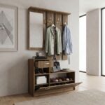 Έπιπλο εισόδου Raynold Megapap χρώμα καρυδί 100x30x180εκ.