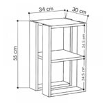 Κομοδίνο - Τραπεζάκι βοηθητικό Lonie Megapap χρώμα sandstone 34x30x55εκ.